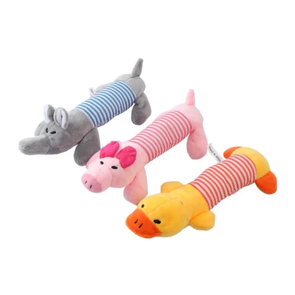 Durable Pet Plush Squeak Toys – Elephant, Duck & Pig for Dogs & Cats - Pet Toys pet supplies Auckland