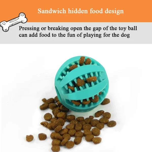 Interactive Pet Dog Toy Rubber Ball - Dental Teeth Cleaning, Durable, Food-Dispensing & Puzzle Toy for Small & Large Dogs, Puppies, Cats - Pet Supplies Auckland - Image 3