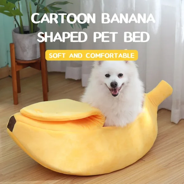 Cozy Banana Cat Bed House - Cute, Warm, and Durable Pet Basket for Cats & Dogs - Image 3