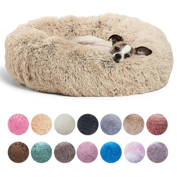 Pet Bed for Large Dog | Super Soft Round Dog Bed for Winter Warmth & Comfort - Plush & Eco-Friendly, Machine Washable