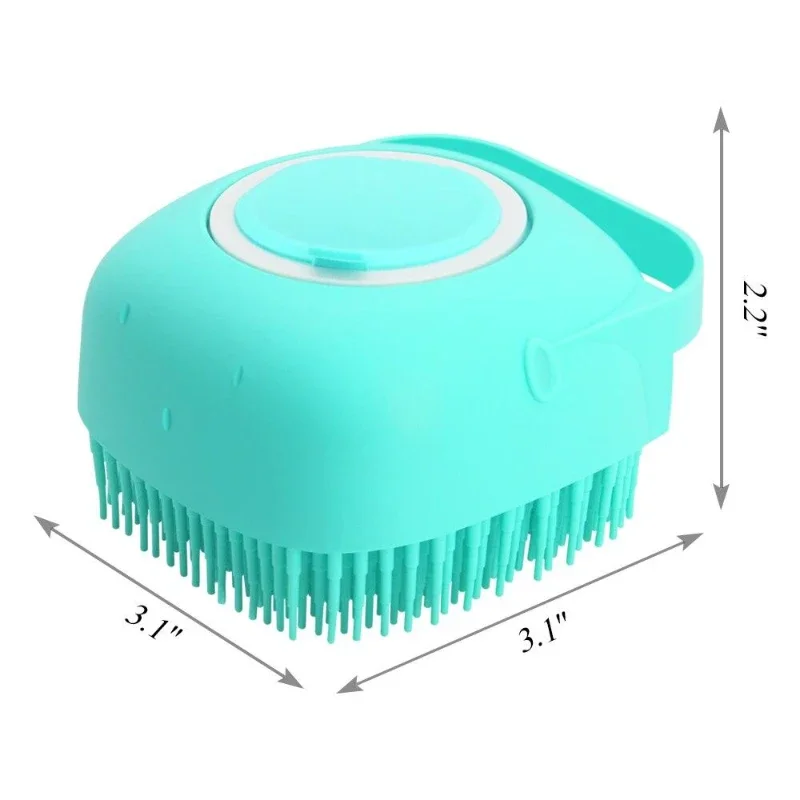 Pet Dog Shampoo Brush 2.7oz 80ml Cat Massage Comb Grooming Scrubber for Bathing Short Hair Soft Silicone Rubber - Image 6